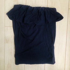 Navy Lilly Pulitzer Strapless Ruffle Tube Top